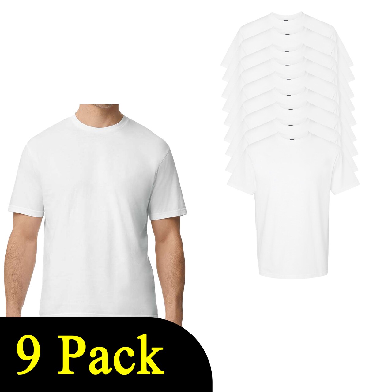 Gildan Unisex Softstyle Midweight White Craft Blank T-Shirt Bundle for DIY Printing Projects